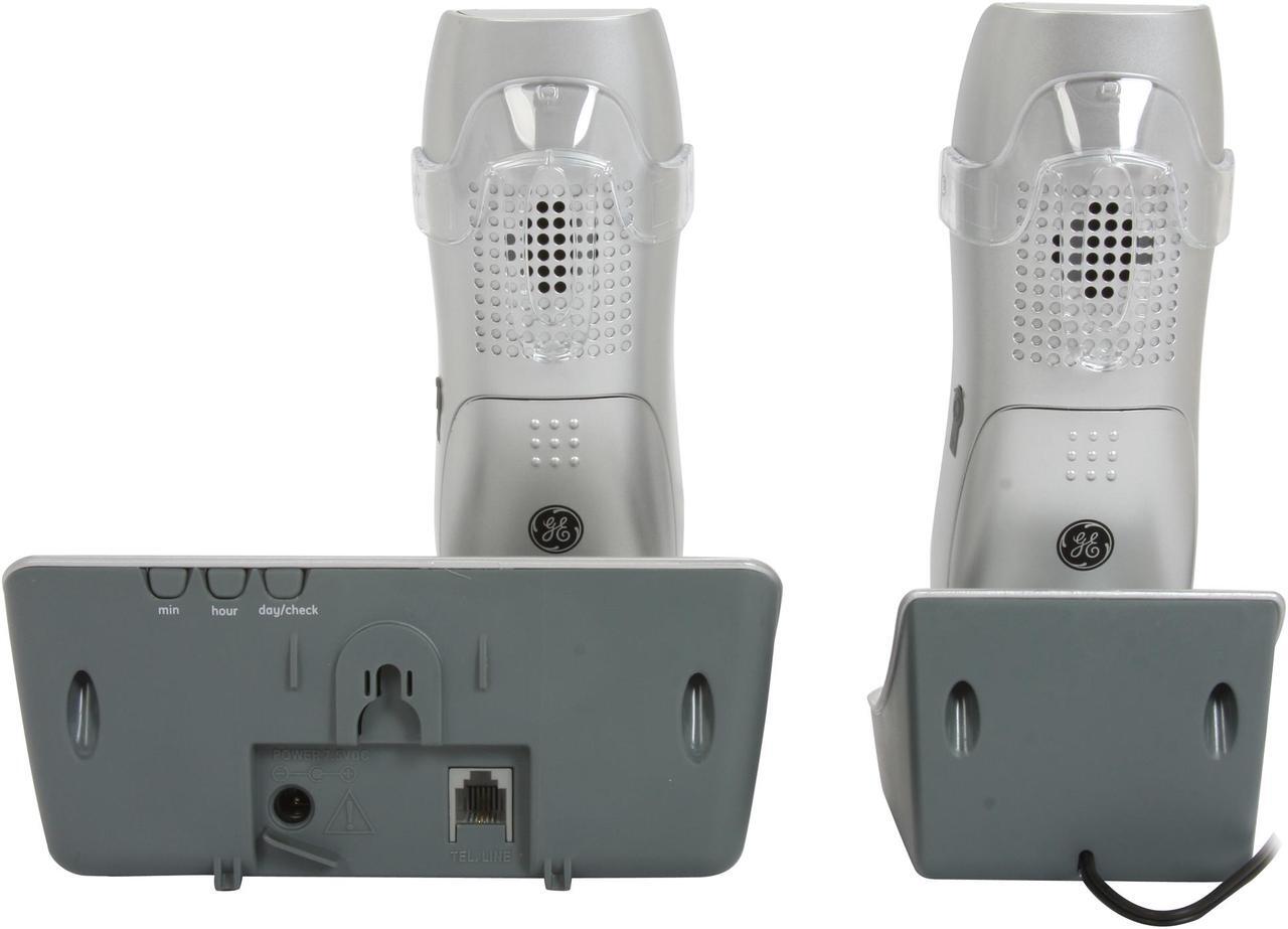 Alt view image 3 of 5 - GE 28112EE2 1.9 GHz Digital DECT 6.0 2X Handsets Cordless Phone Integrated Answering Machine