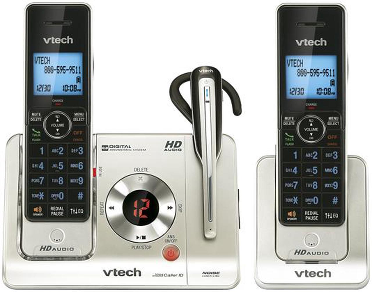 Vtech LS6475-3 1.9 GHz Digital DECT 6.0 2X Handsets Cordless Phones Integrated Answering Machine