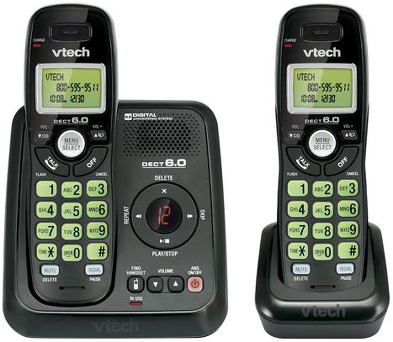 Vtech CS6124-21 1.9 GHz DECT 6.0 2X Handsets Cordless Phones Integrated Answering Machine