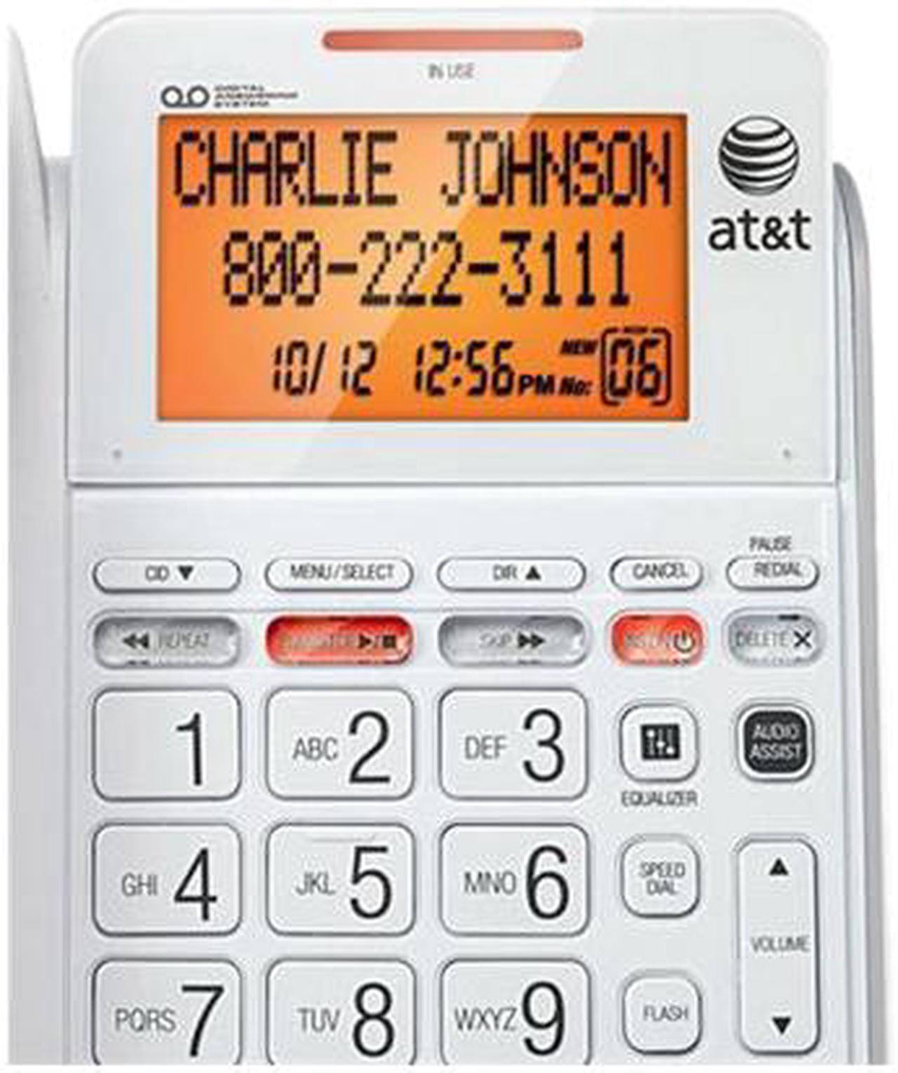 Alt view image 3 of 3 - AT&T CL4940 Digital Answering System Corded Telephone w/ Caller ID & Call Waiting, White Color