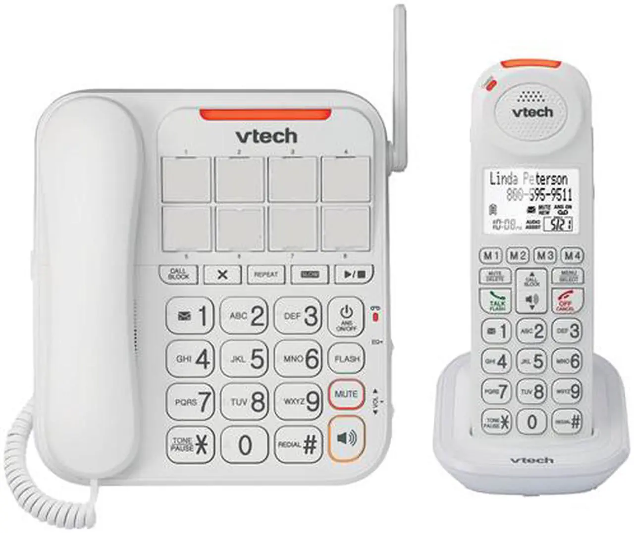 Alt view image 2 of 3 - Vtech VTSN5147 DECT 6.0 Amplified Corded/Cordless Answering System with Big Buttons & Display