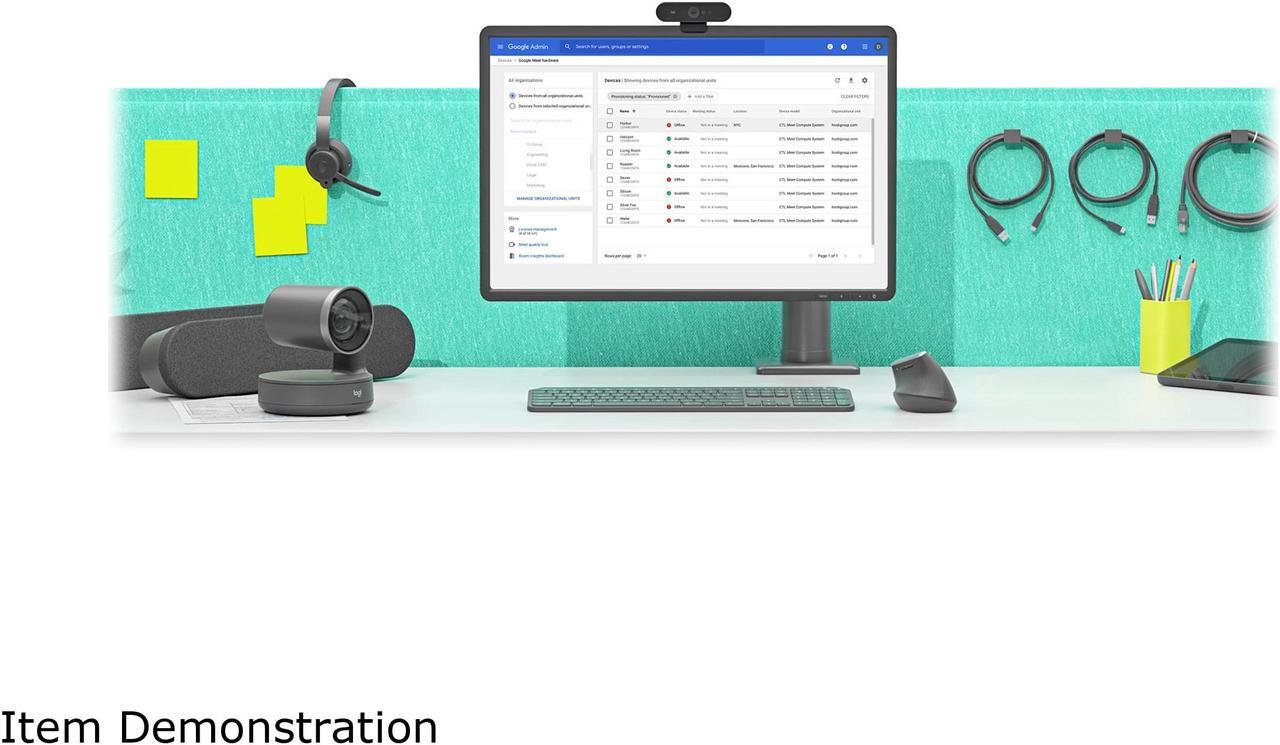 Alt view image 6 of 7 - Logitech TAPRALGGLCTL Medium Google Meet Rooms with Tap + Rally System + Google Meet Compute (Core i7, 4GB RAM, 128GB SSD)