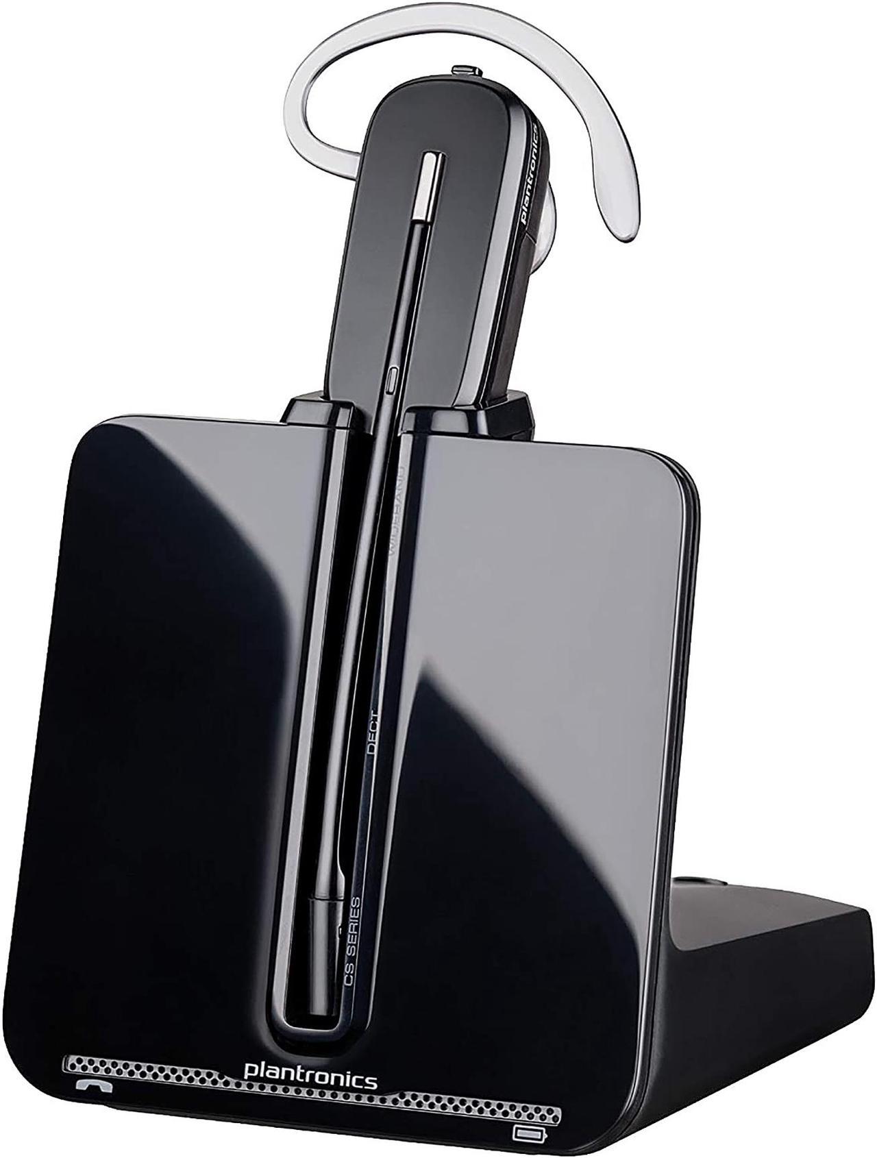 Poly - CS540 Wireless DECT Headset (Plantronics) - Single Ear (Mono) Convertible (3 wearing styles) - Connects to Desk Phone - Noise Canceling Microphone