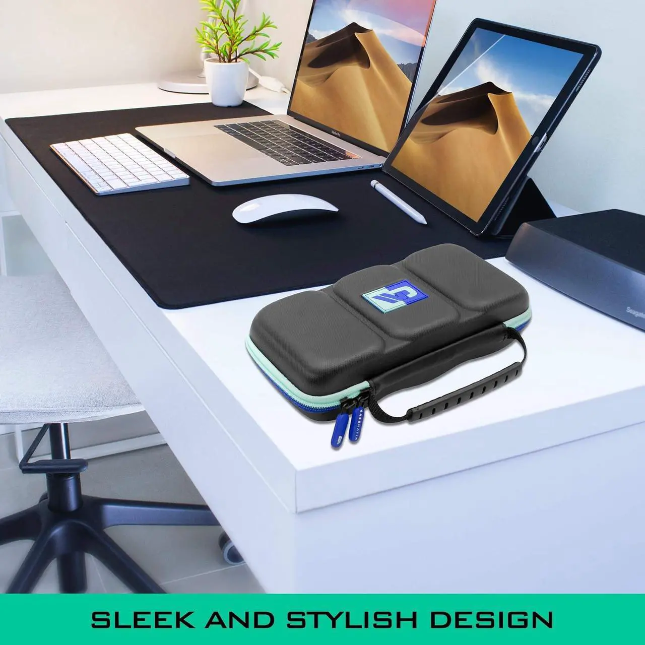 Alt view image 7 of 9 - CASEMATIX - Heavy Duty Hard Shell Carrying Case Designed Compatible with Nintendo Switch Lite and Accessories - Blue Green