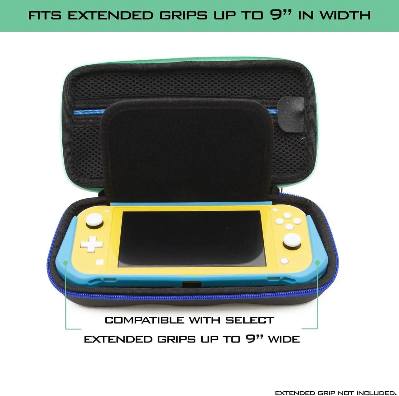 Alt view image 8 of 9 - CASEMATIX - Heavy Duty Hard Shell Carrying Case Designed Compatible with Nintendo Switch Lite and Accessories - Blue Green