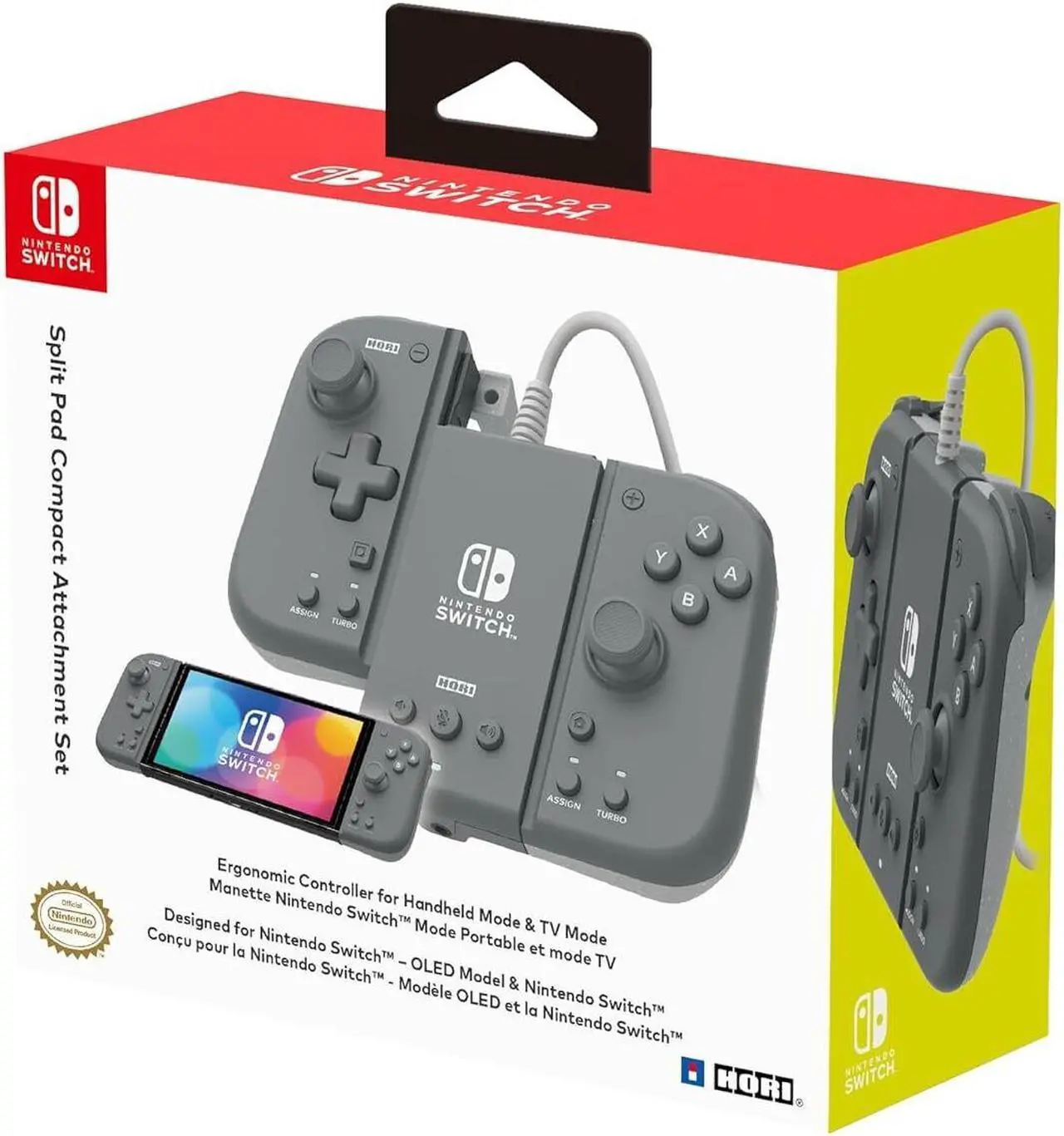 Alt view image 4 of 4 - HORI Nintendo Switch Split Pad Compact Attachment Set - Slate Gray