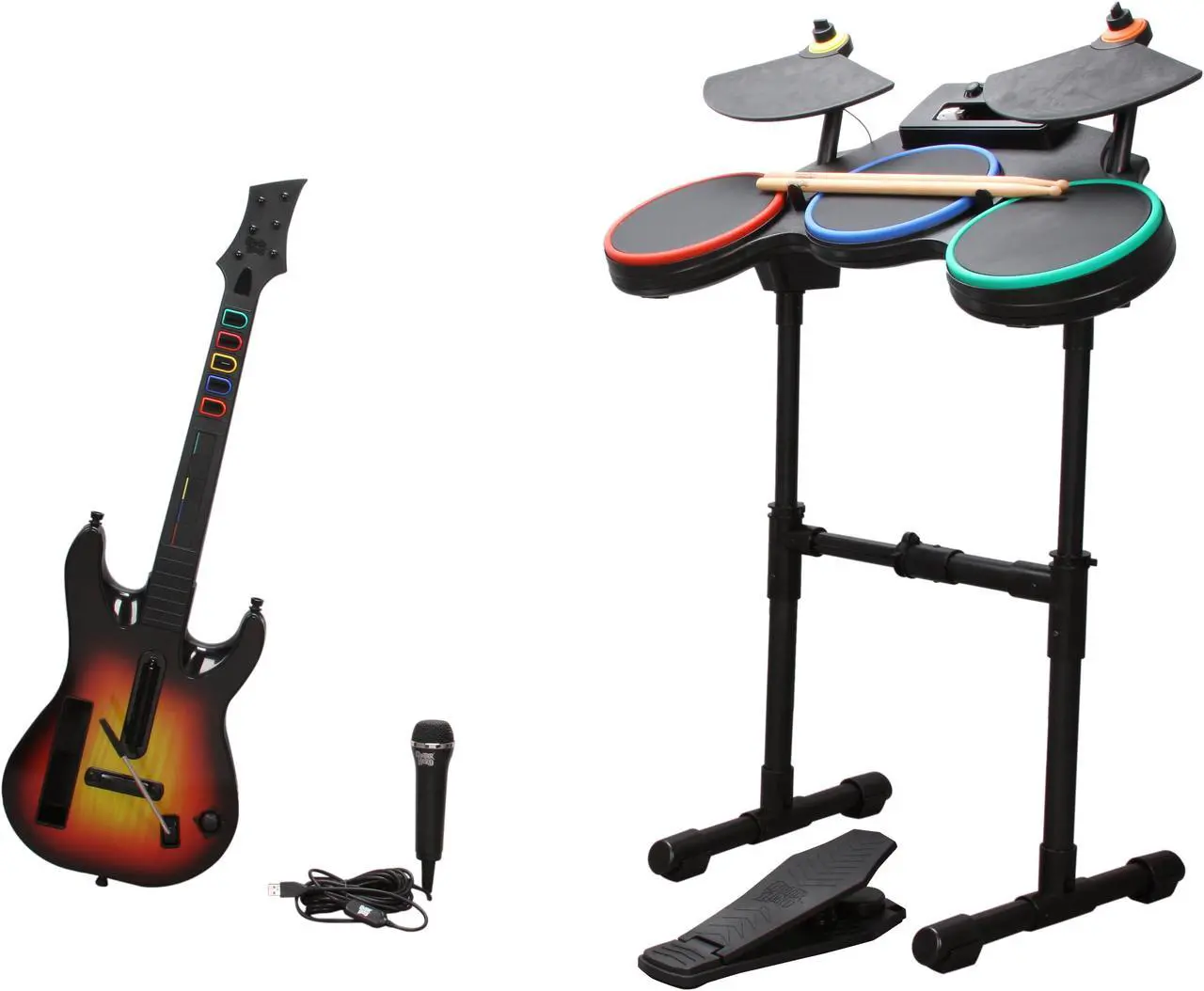 Alt view image 2 of 20 - Guitar Hero World Tour Band Kit Wii Game