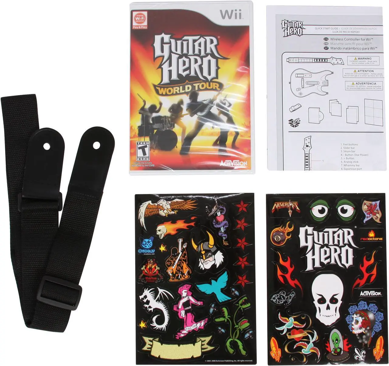 Alt view image 13 of 20 - Guitar Hero World Tour Band Kit Wii Game
