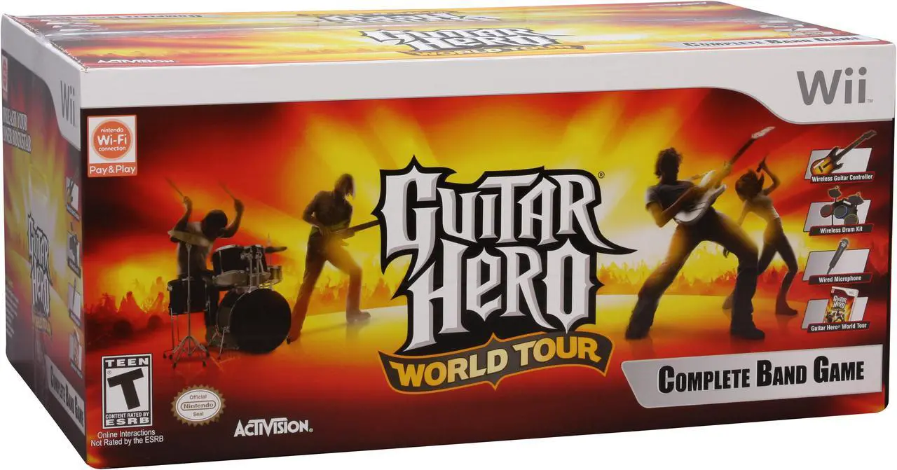 Alt view image 14 of 20 - Guitar Hero World Tour Band Kit Wii Game
