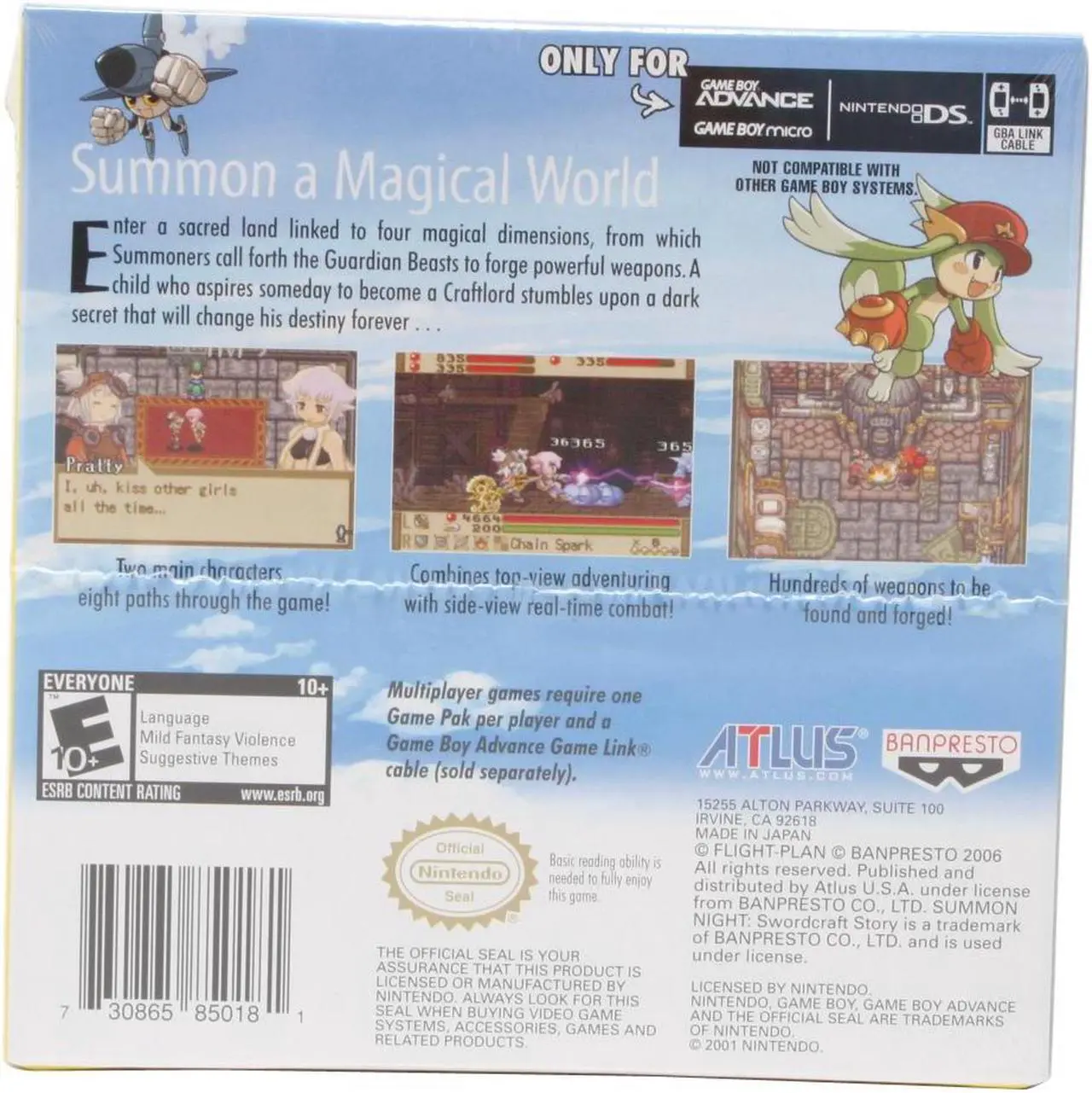 Alt view image 2 of 2 - Summon Night: Swordcraft Story GameBoy Advance Game ATLUS