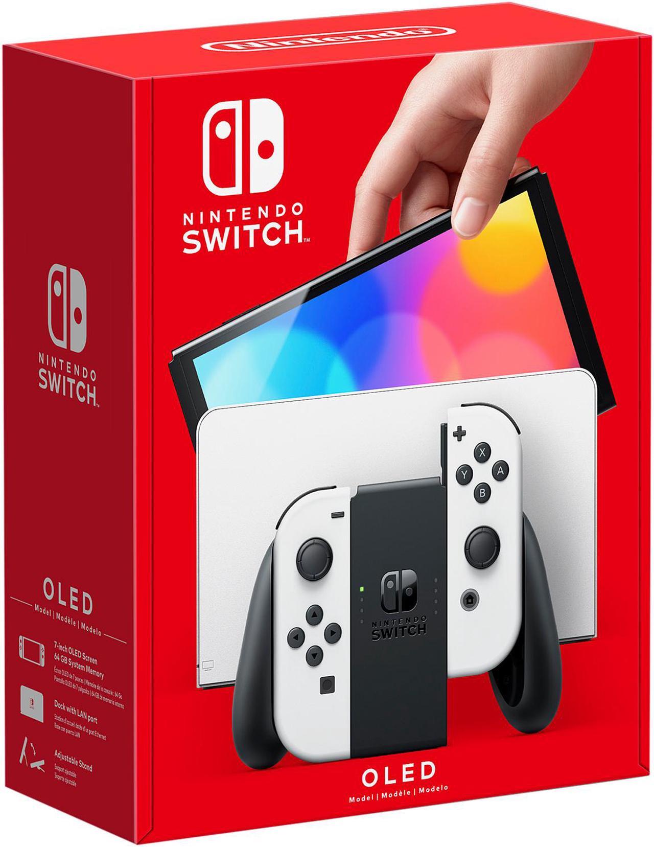 Alt view image 6 of 6 - Nintendo Switch (OLED model) w/ White Joy-Cons