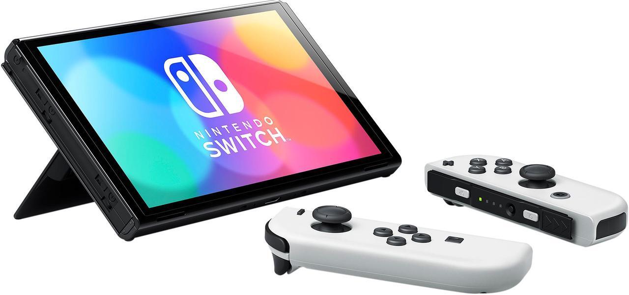 Alt view image 3 of 6 - Nintendo Switch (OLED model) w/ White Joy-Cons