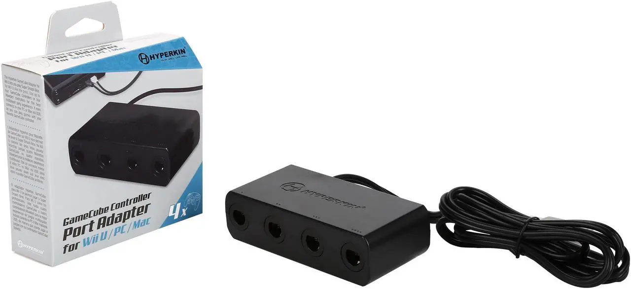 Alt view image 7 of 6 - Hyperkin GameCube 4-Port Adapter for Wii U - PC/Mac and USB Compatible