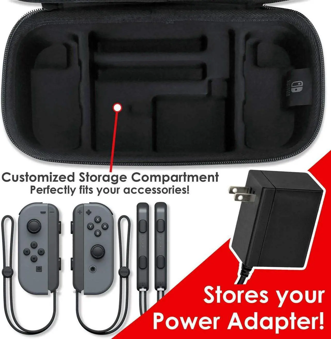 Alt view image 4 of 4 - Controller Gear Switch Carrying Case Compatible with Nintendo Switch/Switch OLED - Black