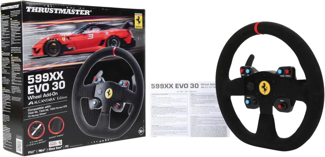 Alt view image 7 of 6 - Thrustmaster VG Ferrari 599XX EVO Wheel Add-On, Alcantara Edition for PS4, PS3, Xbox One & PC