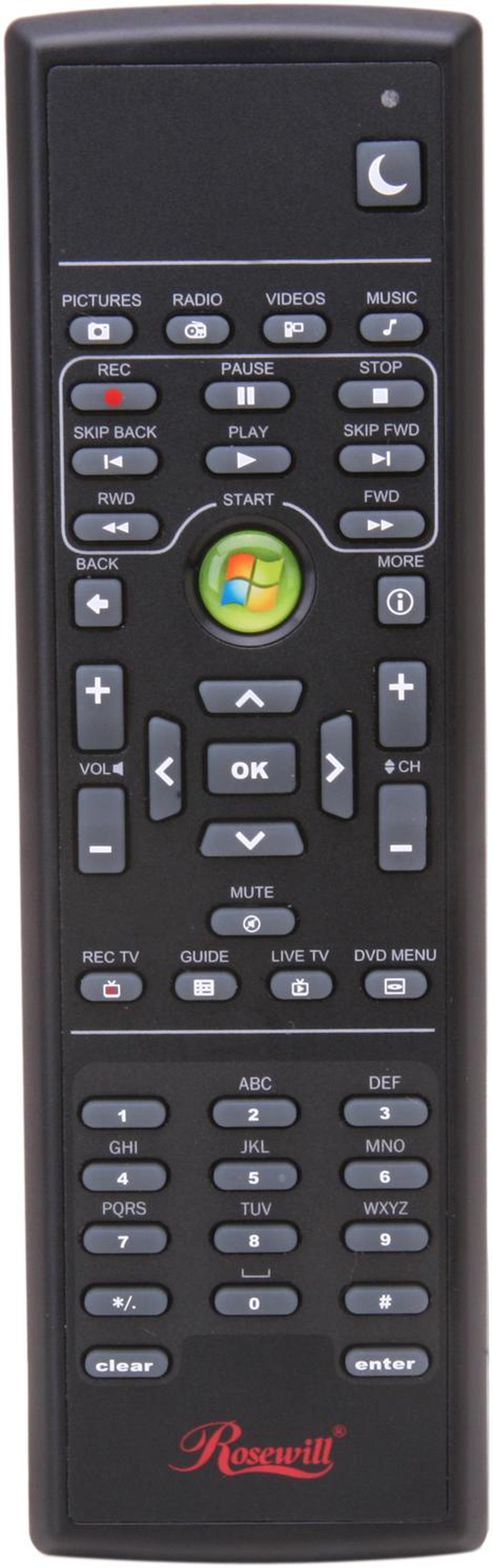 Alt view image 3 of 5 - Rosewill RHRC-11002 - Windows 7 Certified MCE IR Remote Controller / Win 8 MCE + Small USB Dongle Type with Netflix CD