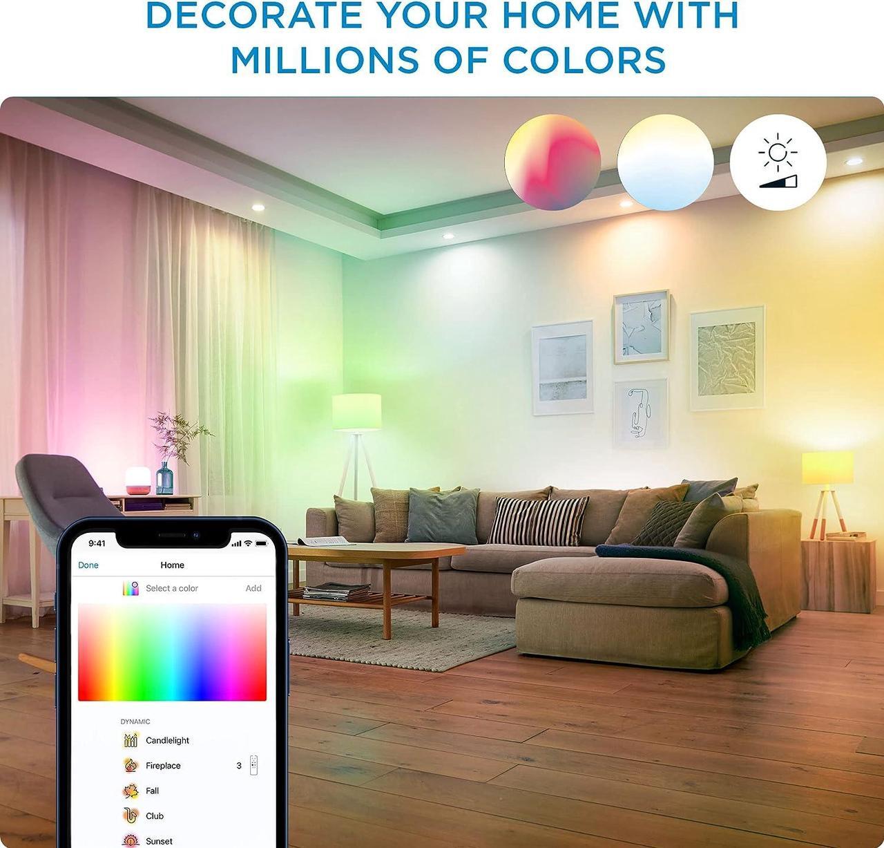 Alt view image 6 of 8 - Wiz 603639 Color 8.8W A19 E26 WiFi 2-Pack Smart Bulb
