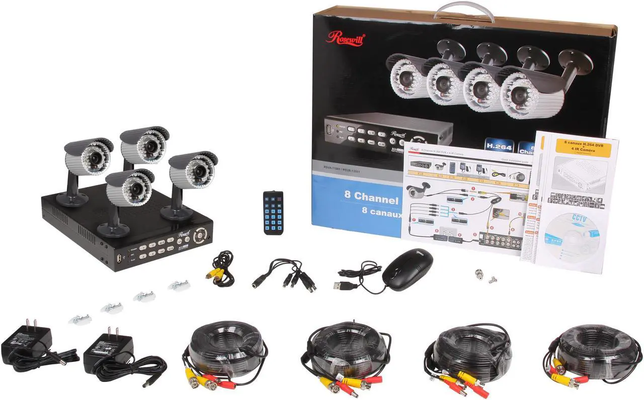 Alt view image 11 of 11 - Rosewill RSVA-12001 8 channel + 4 x 1/4" CMOS, 21 IR LED,  IR Cut filter Bullet Cameras, H.264 High performance DVR, Remote Monitoring/Real time record DVR Kit (HD Sold Separately)