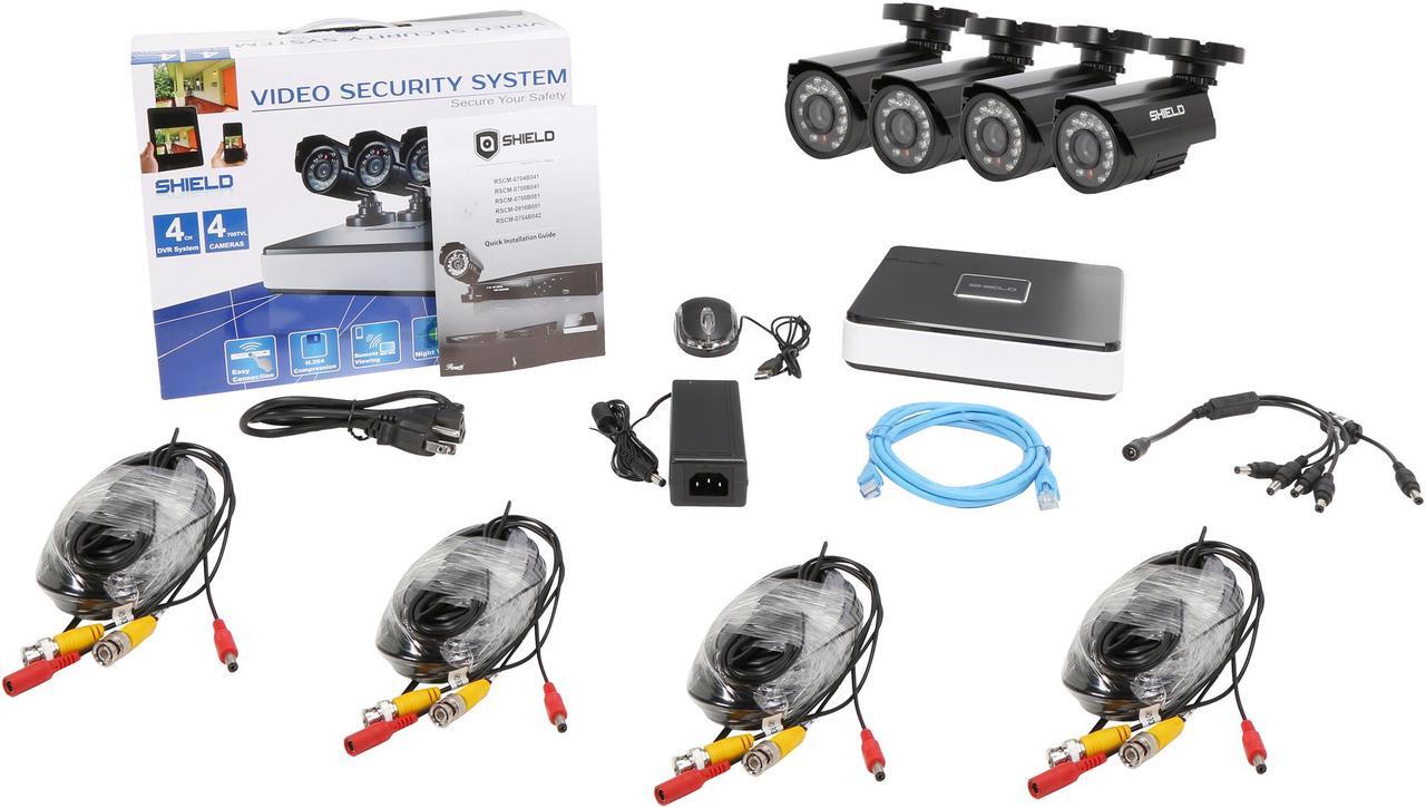 Alt view image 9 of 9 - SHIELD Series RSCM-0704B042 - 4-Channel, H.264-Level DVR Surveillance Kit + Four 700TVL Cameras - Night Vision Up to 65 Feet, Remote Viewing Supported (HDD Not Included)