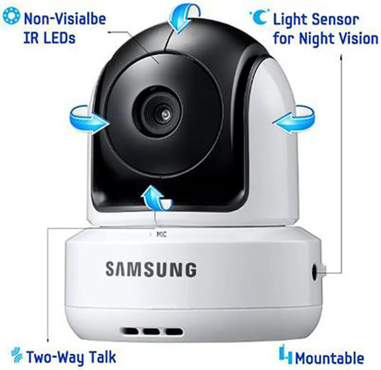 Alt view image 2 of 8 - Samsung SEW-3037W SafeVIEW Baby Monitoring System IR Night Vision PTZ 3.5 Inch