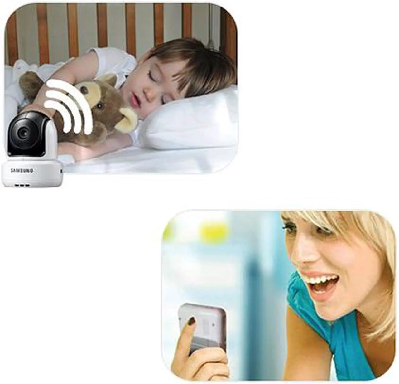 Alt view image 7 of 8 - Samsung SEW-3037W SafeVIEW Baby Monitoring System IR Night Vision PTZ 3.5 Inch