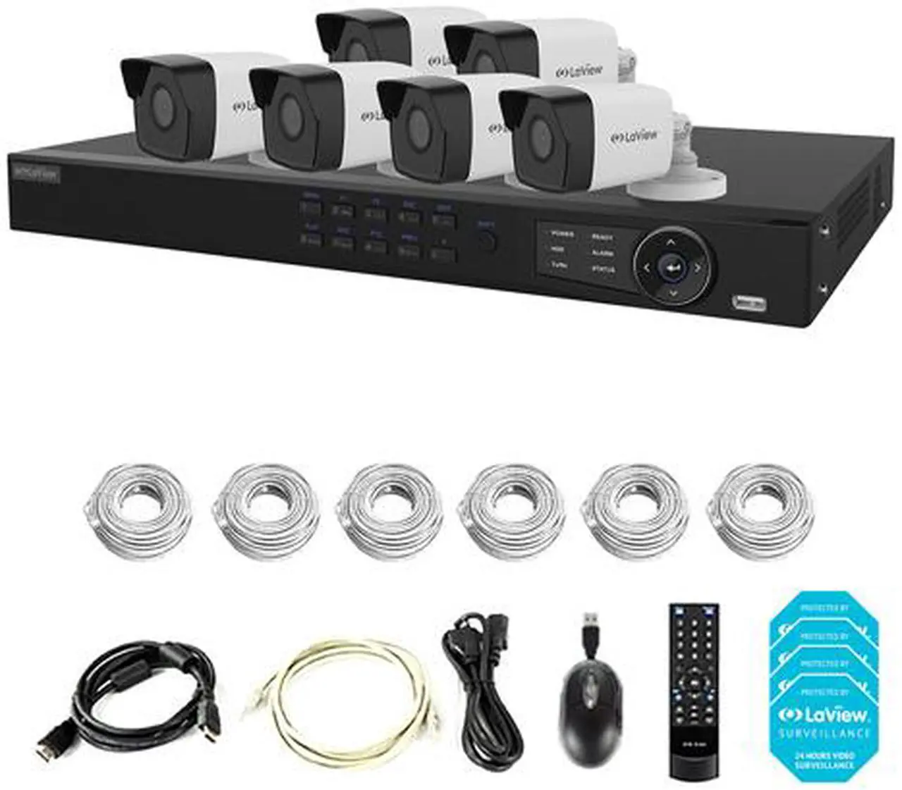 Alt view image 4 of 4 - LaView LV-KN988P86A4 Premium IP Surveillance System 8 Channel NVR + 6 x Full HD 1080P Day / Night In / Outdoor Cameras (No HDD Included, Sold Separately)