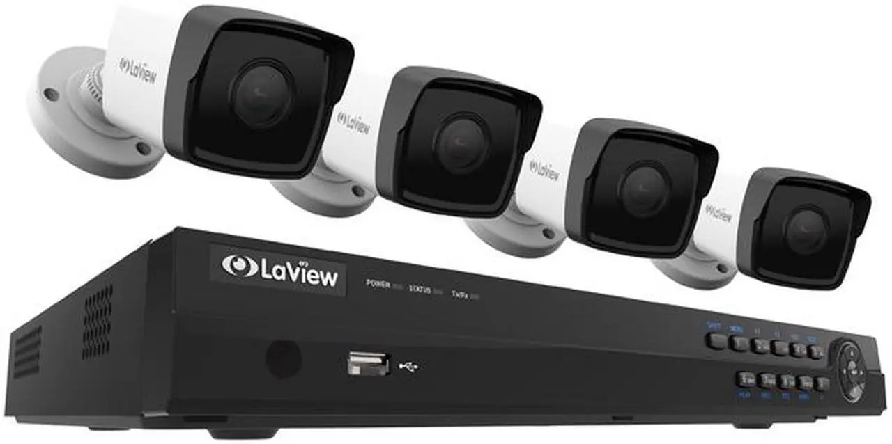 Main image of LaView 1080P PoE IP Security Camera System, 4 HD 2MP Cameras with Matrix IR Day / Night View, 8 Channel H.264+ NVR (NO HDD Included, Sold Separately)