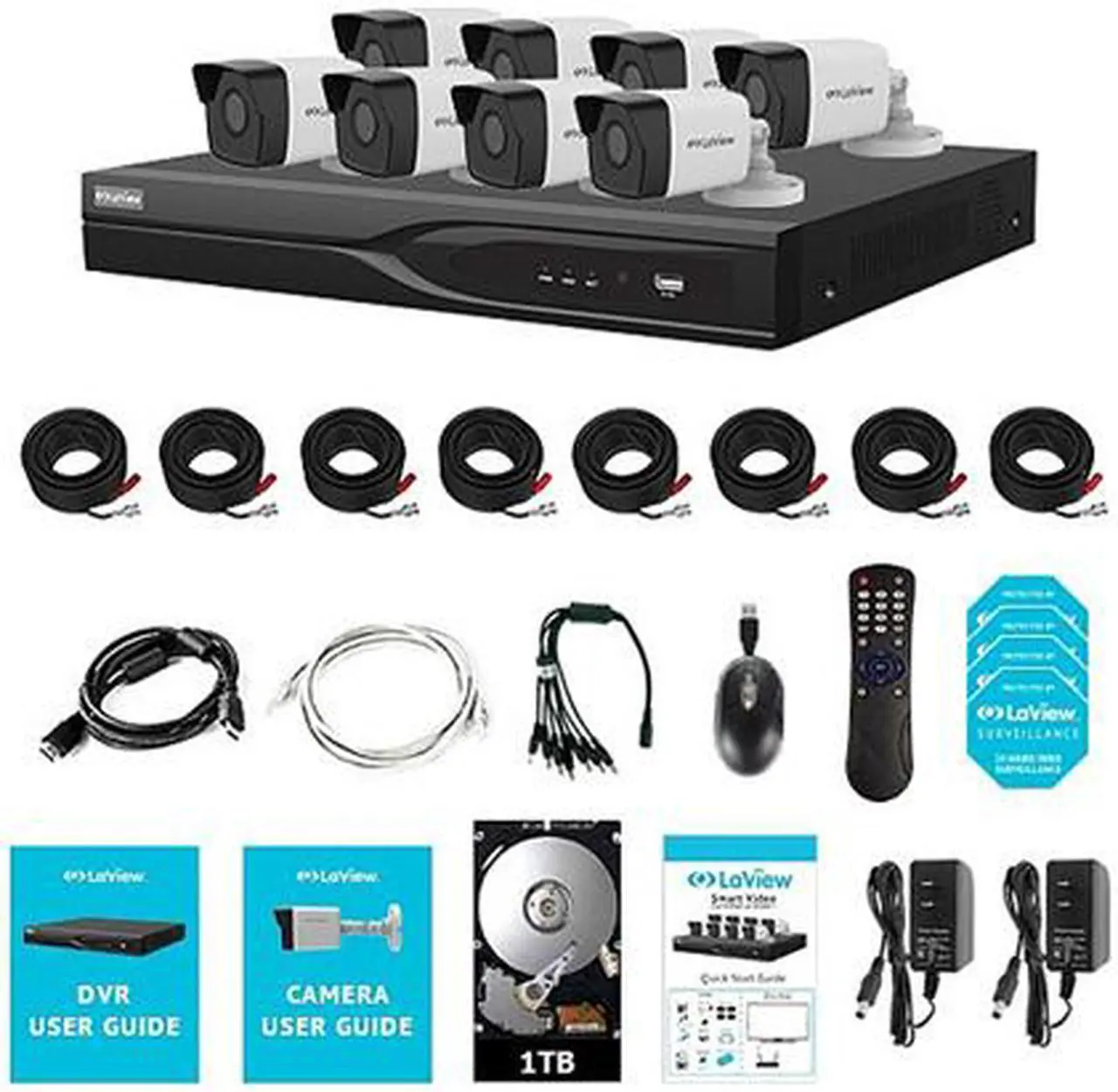 Alt view image 4 of 4 - LaView 8 Channel DVR Security System with 8x Extreme HD 5MP Starlight Full Color Night Vision cameras