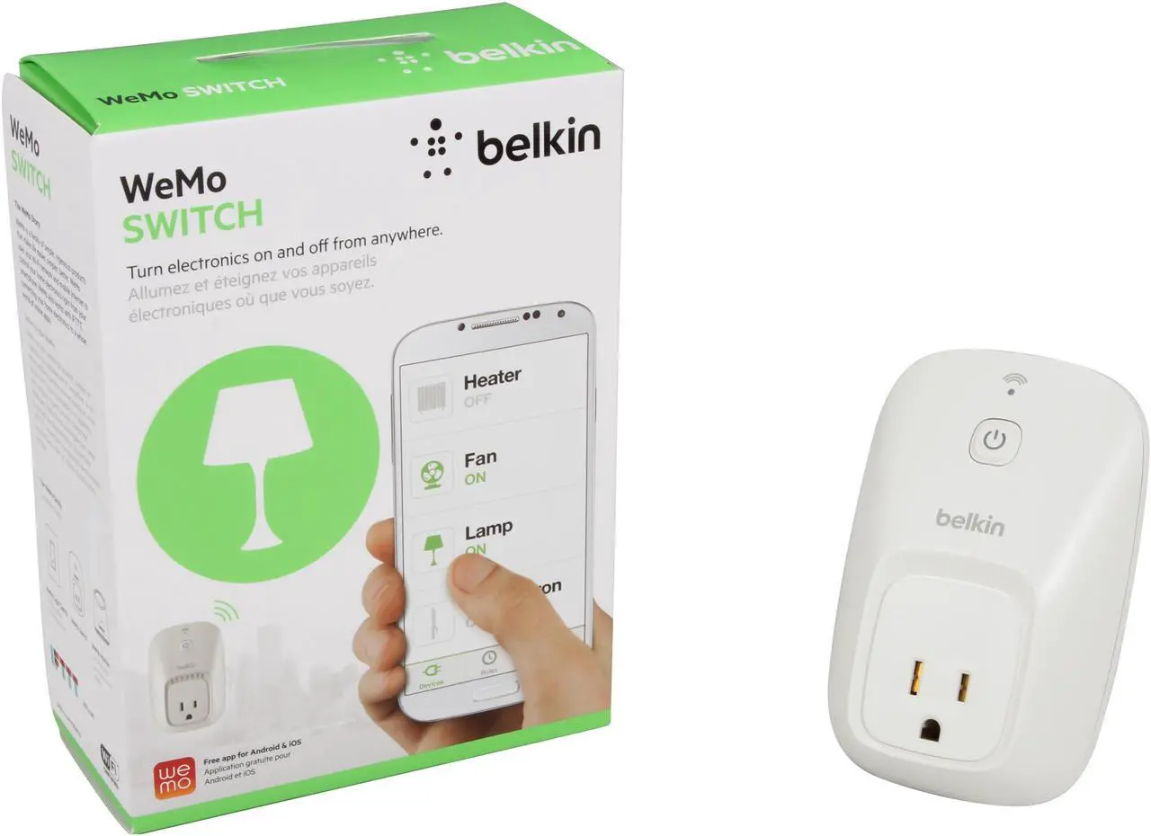 Alt view image 6 of 5 - Belkin F7C027fc WeMo Switch, Operates over Wi-Fi/mobile internet, turn electronics on or off
