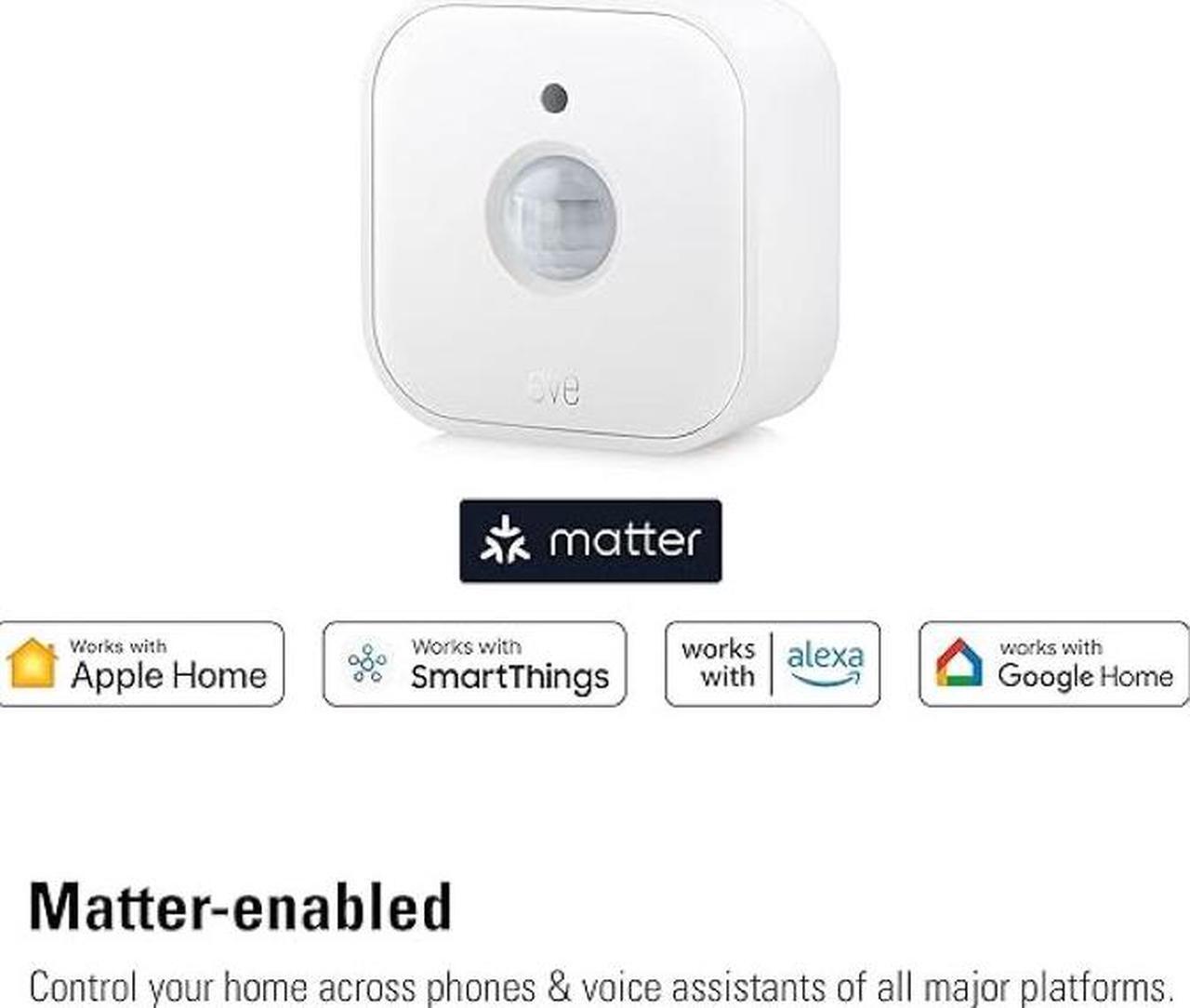 Alt view image 2 of 6 - Eve Motion (Matter) - Smart motion sensor with light sensor, IPX3 water resistance, automatic activation of lights and devices, Thread