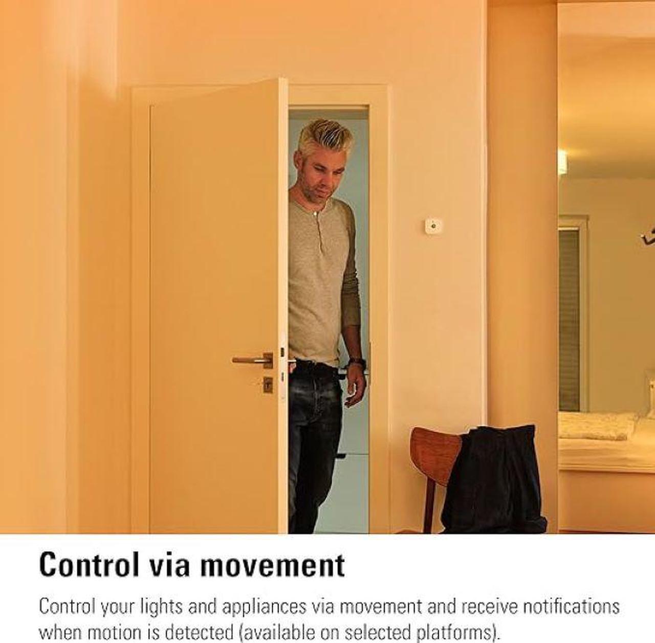 Alt view image 4 of 6 - Eve Motion (Matter) - Smart motion sensor with light sensor, IPX3 water resistance, automatic activation of lights and devices, Thread