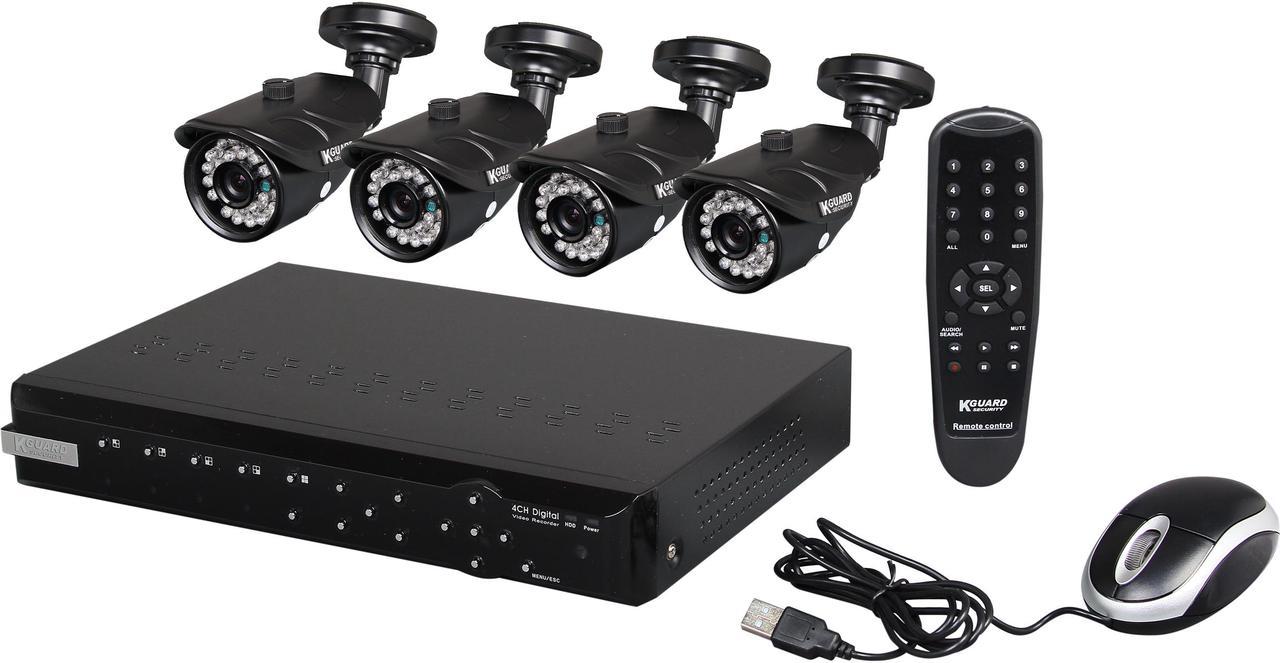 KGuard NS401-4CW214H 4 Channel H.264 Level Surveillance DVR Kit