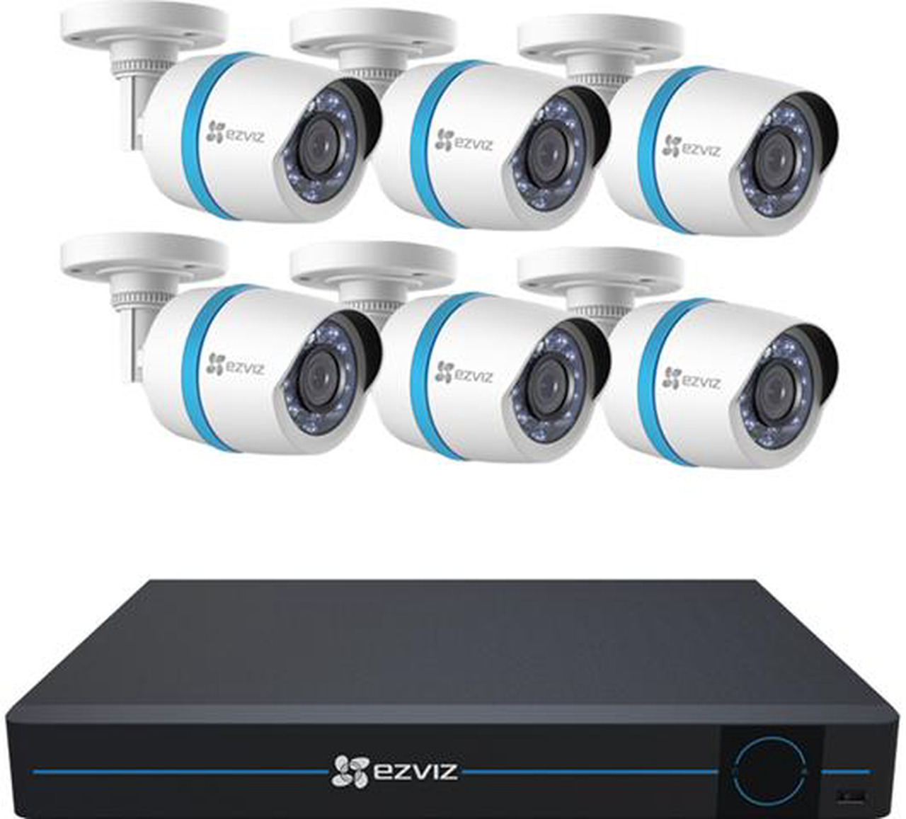 Nvr Ezip EZVIZ 8 Channel HD 1080p PoE IP NVR Security System w/ 2TB HDD and 6 ...