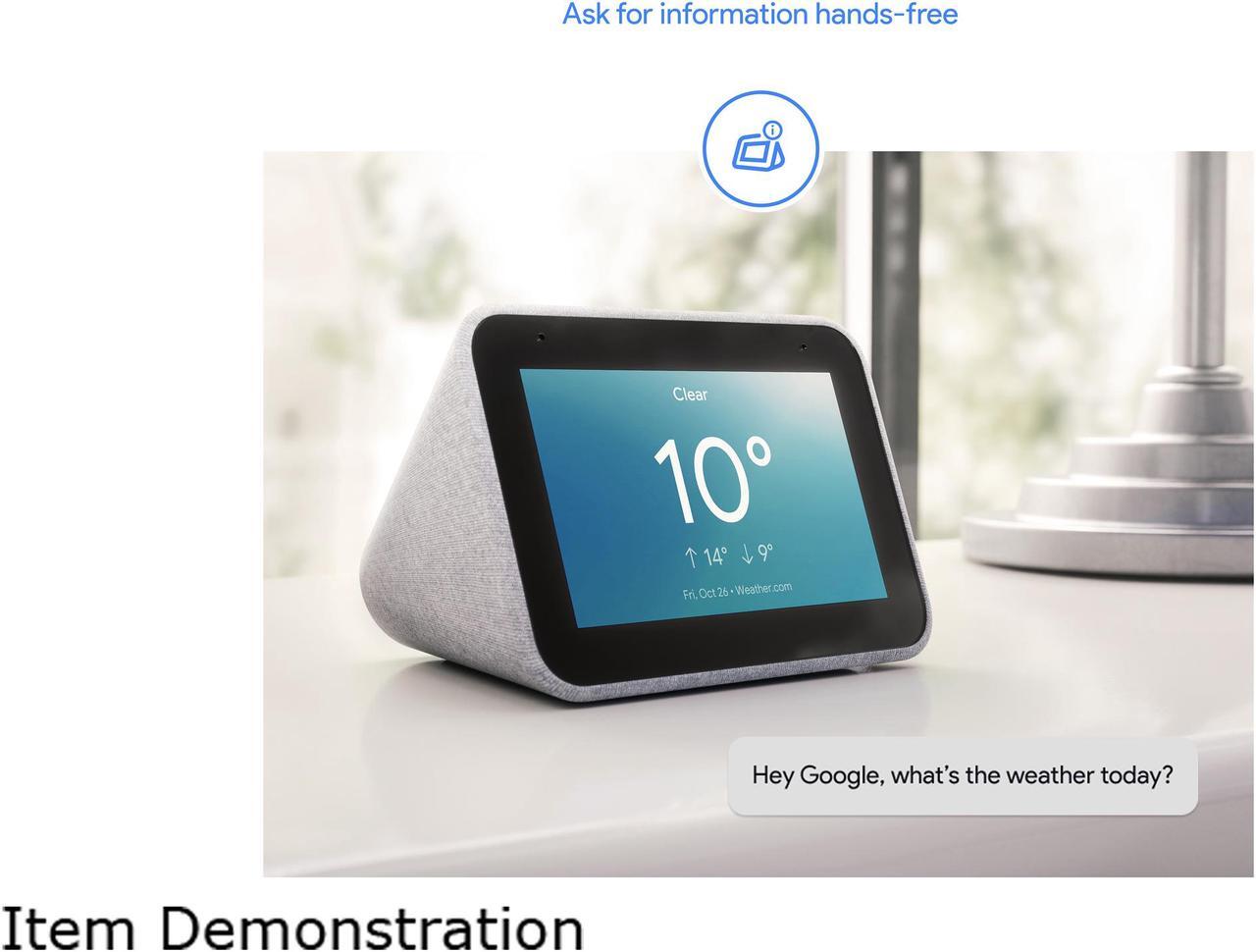 Alt view image 2 of 5 - Lenovo ZA4R0002US Smart Clock with the Google Assistant