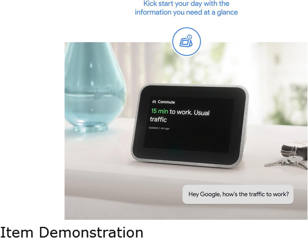 Alt view image 3 of 5 - Lenovo ZA4R0002US Smart Clock with the Google Assistant