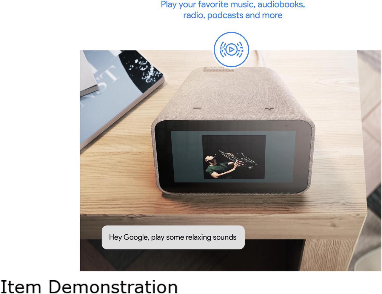 Alt view image 4 of 5 - Lenovo ZA4R0002US Smart Clock with the Google Assistant