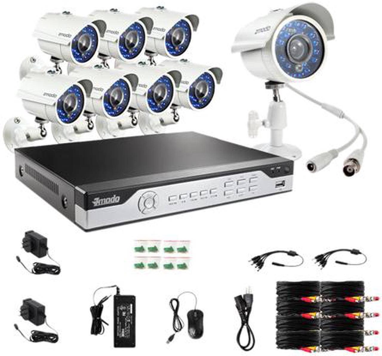 Alt view image 7 of 7 - Zmodo KHI8-YARUZ8ZN 8 Channel H.264, 960H DVR Security System with 8 x 700TVL Night Vision w/IR Cut Outdoor Cameras (No HDD)