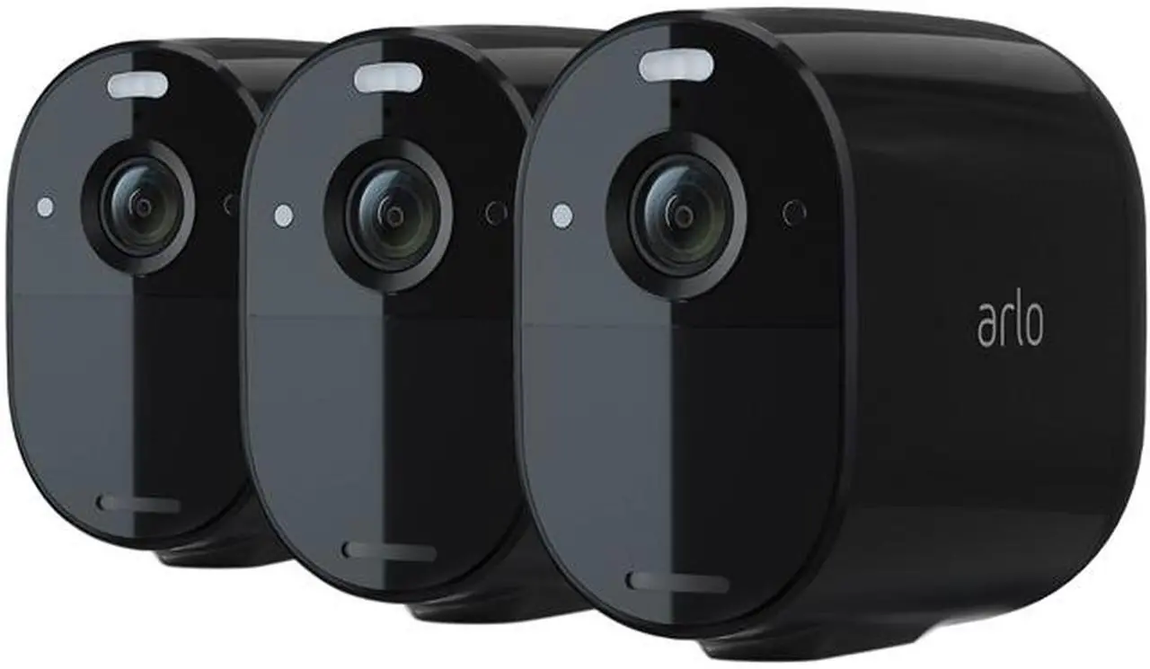 Main image of Arlo Essential Spotlight Camera 3-Pack, Wire-Free 1080p, Integrated Spotlight Color Night Vision 2-Way Audio, Rechargeable Battery Direct to WiFi - No Hub Needed, Works with Alexa & Google Assistant