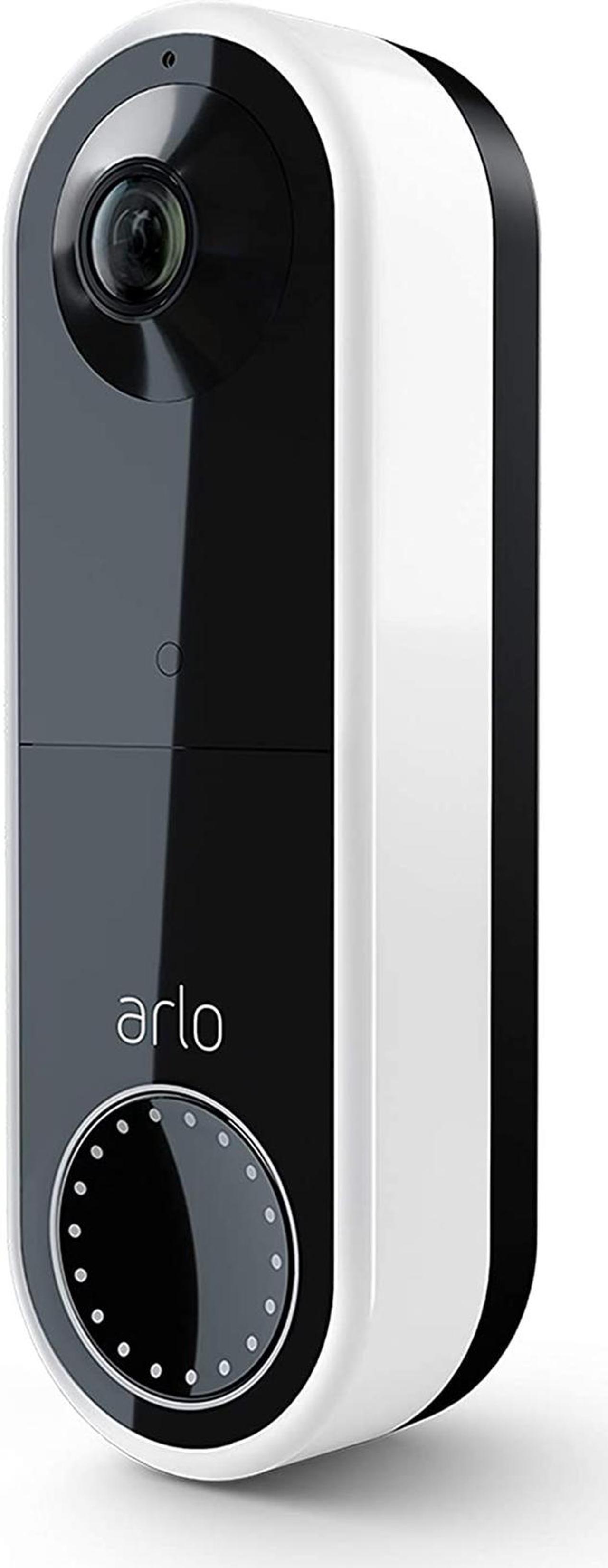 Arlo Essential Wire-Free Video Doorbell - HD Video, 180° View, Night Vision, 2 Way Audio, Direct to Wi-Fi No Hub Needed, Wire Free or Wired, White - AVD2001