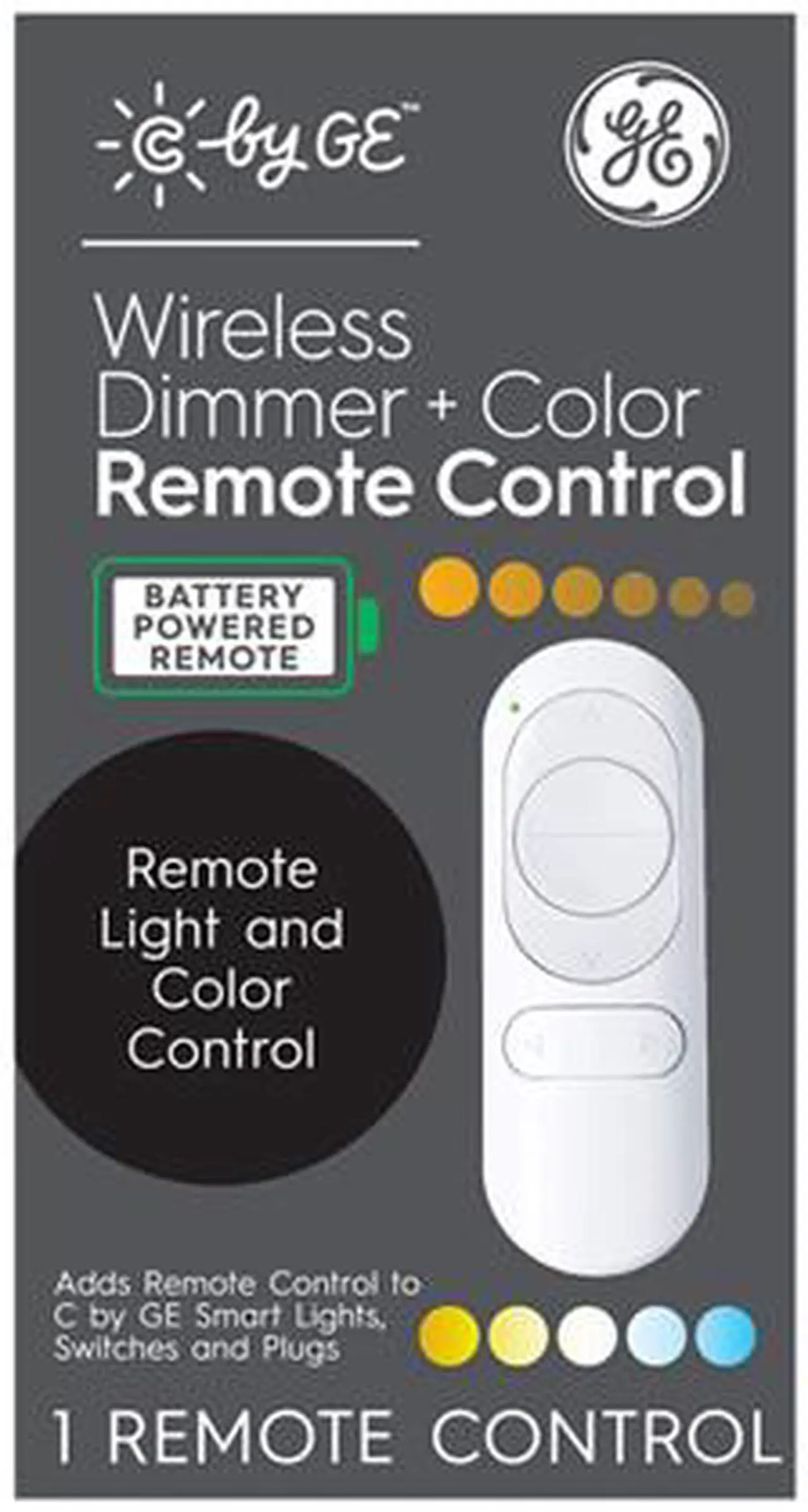 Alt view image 4 of 5 - C by GE Wire-Free Smart Dimmer Remote + Color Control, 1 Pack White - Bluetooth, Battery Powered, Magnetic