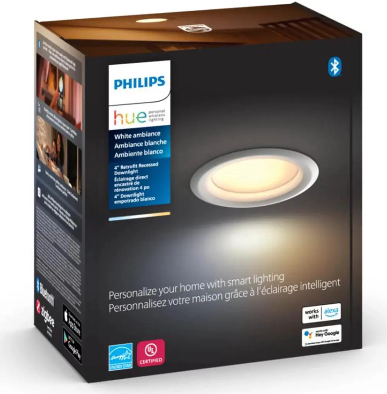 Alt view image 3 of 5 - Philips Hue 5996311U5 Downlight 4 inch