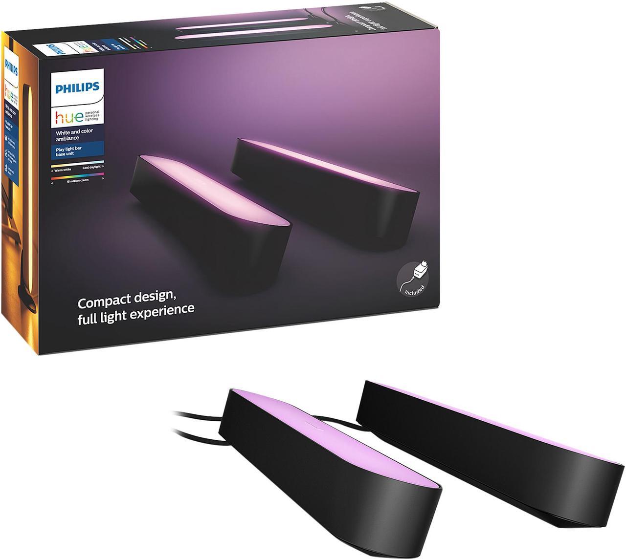 Alt view image 12 of 13 - Philips Hue Play White & Color Ambiance Smart LED Bar Light (2-Pack) + Hue Bridge Bundle (7820230U7-KIT)