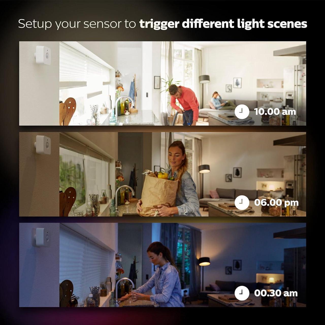 Alt view image 3 of 9 - Philips Hue Motion Sensor - Exclusively for Philips Hue Smart Lights - Requires Hue Bridge - Easy, No-Wire Installation