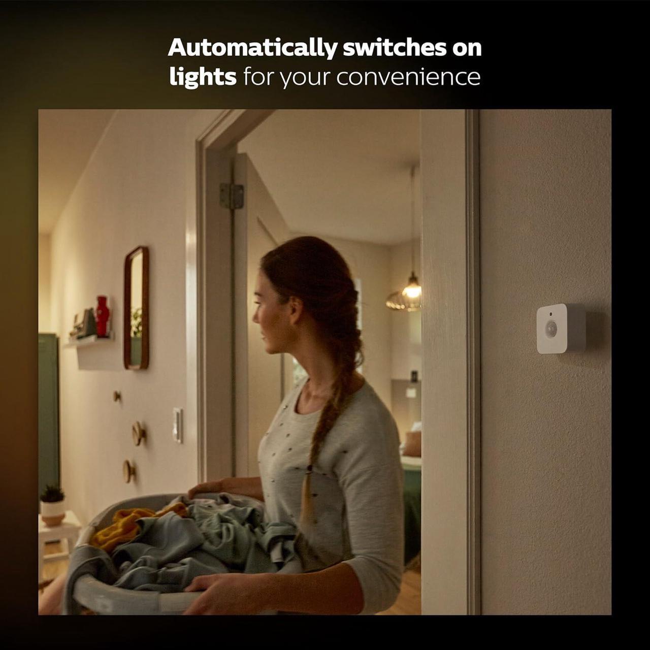 Alt view image 4 of 9 - Philips Hue Motion Sensor - Exclusively for Philips Hue Smart Lights - Requires Hue Bridge - Easy, No-Wire Installation