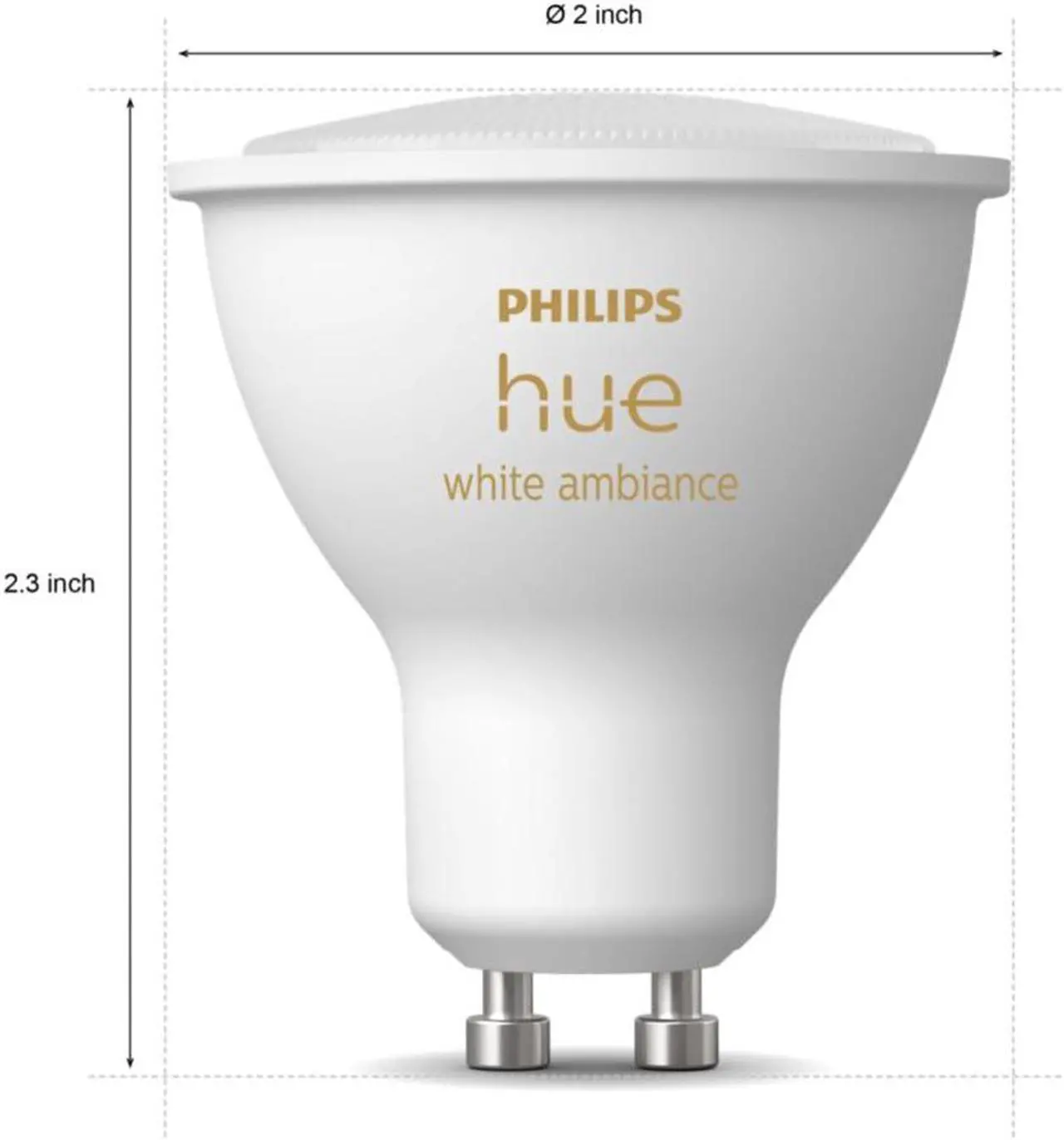 Alt view image 3 of 7 - Philips Hue 548792 White Ambiance GU10 2-Pack LED Smart Bulb