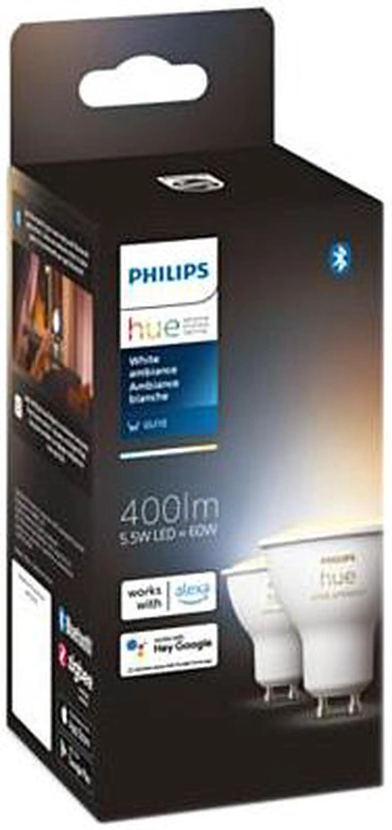 Main image of Philips Hue 548792 White Ambiance GU10 2-Pack LED Smart Bulb