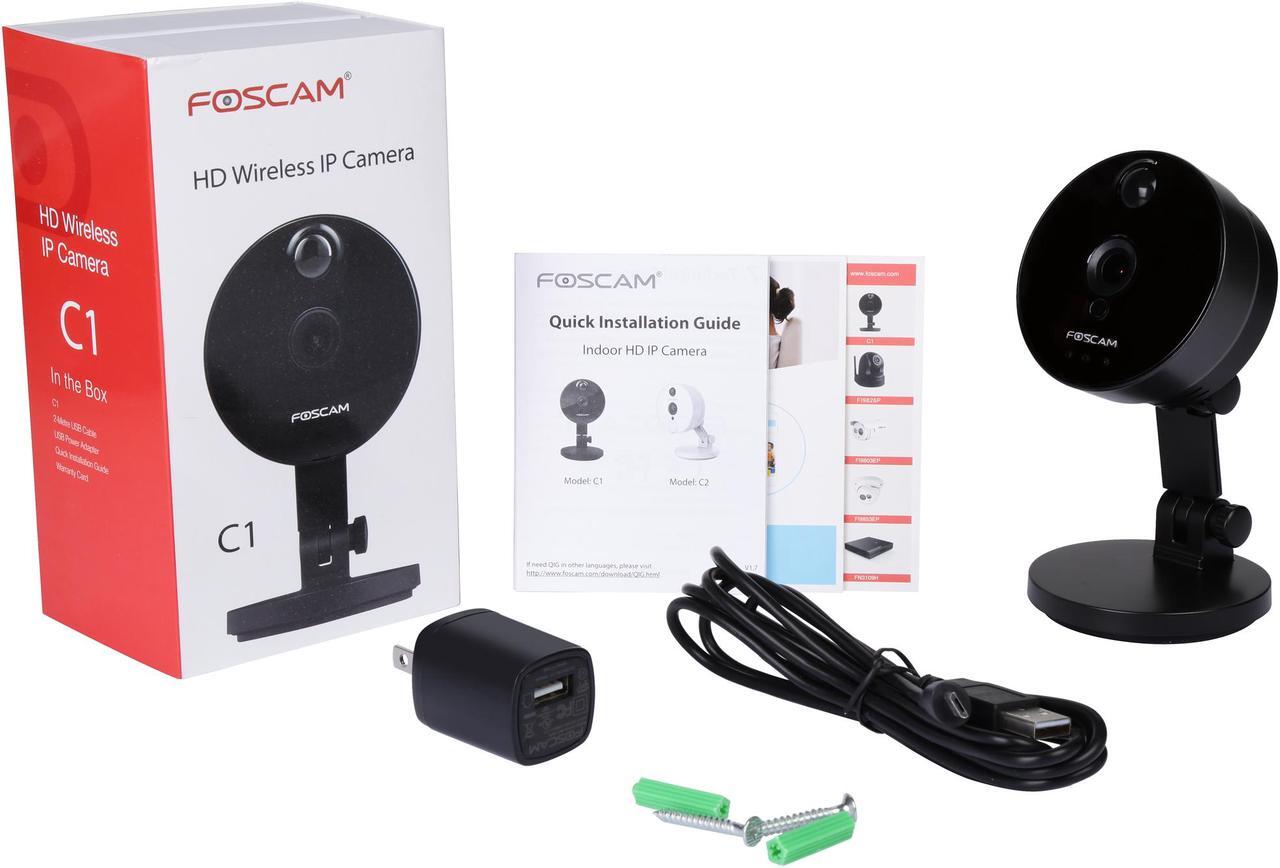Alt view image 8 of 7 - Foscam C1 Indoor HD 720P Wireless Plug and Play IP Camera, with IR-Cut, Night Vision, 115 Degree Super Wide Viewing Angle, PIR Detection, Rich Media Message Push (Black)