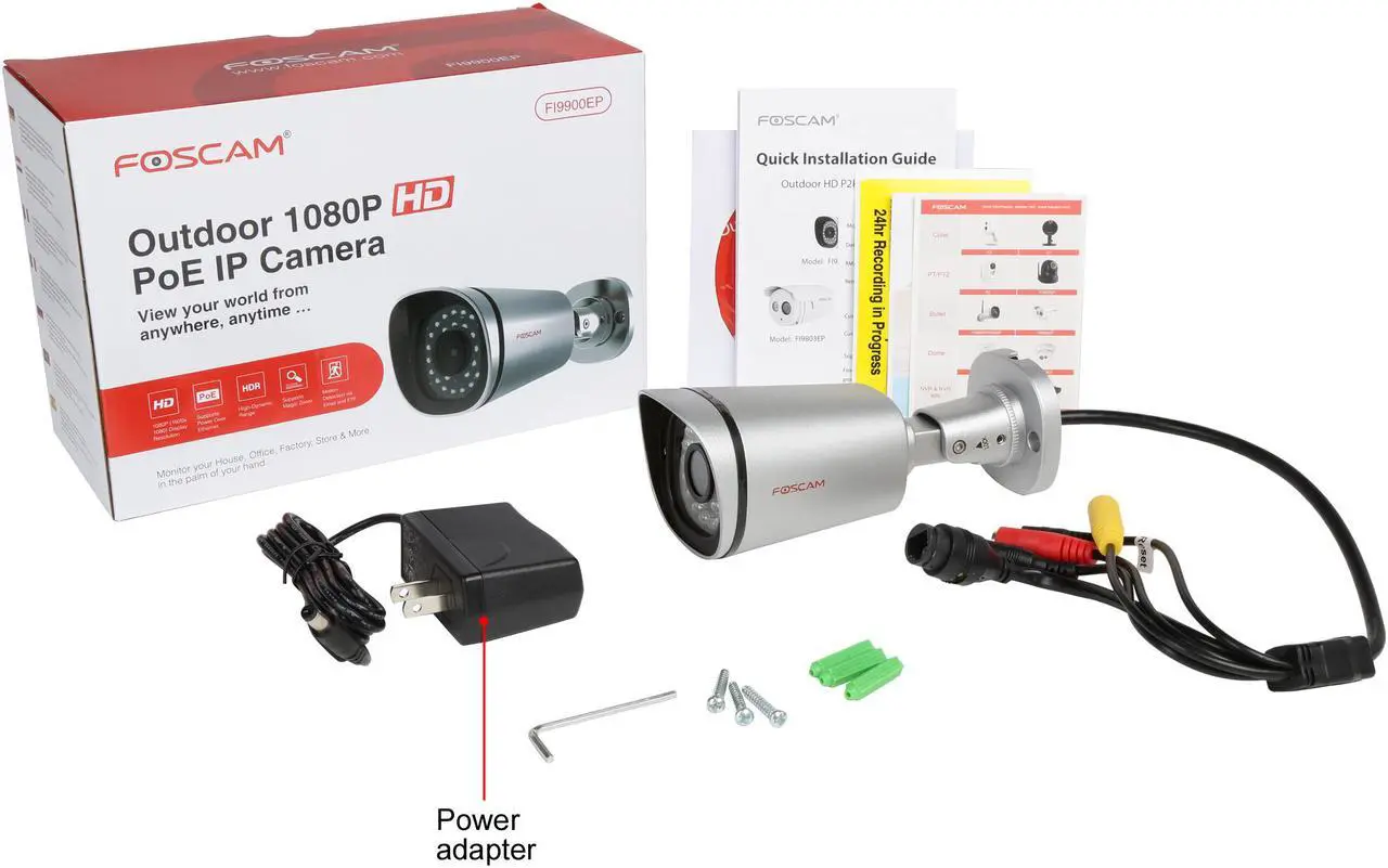 Alt view image 7 of 6 - Foscam FI9900EP Outdoor 1080P HD PoE Security IP Camera with IP66 Waterproof, WDR, LBR, IR Range up to 66 ft., Two-way Audio, and Motion Detection