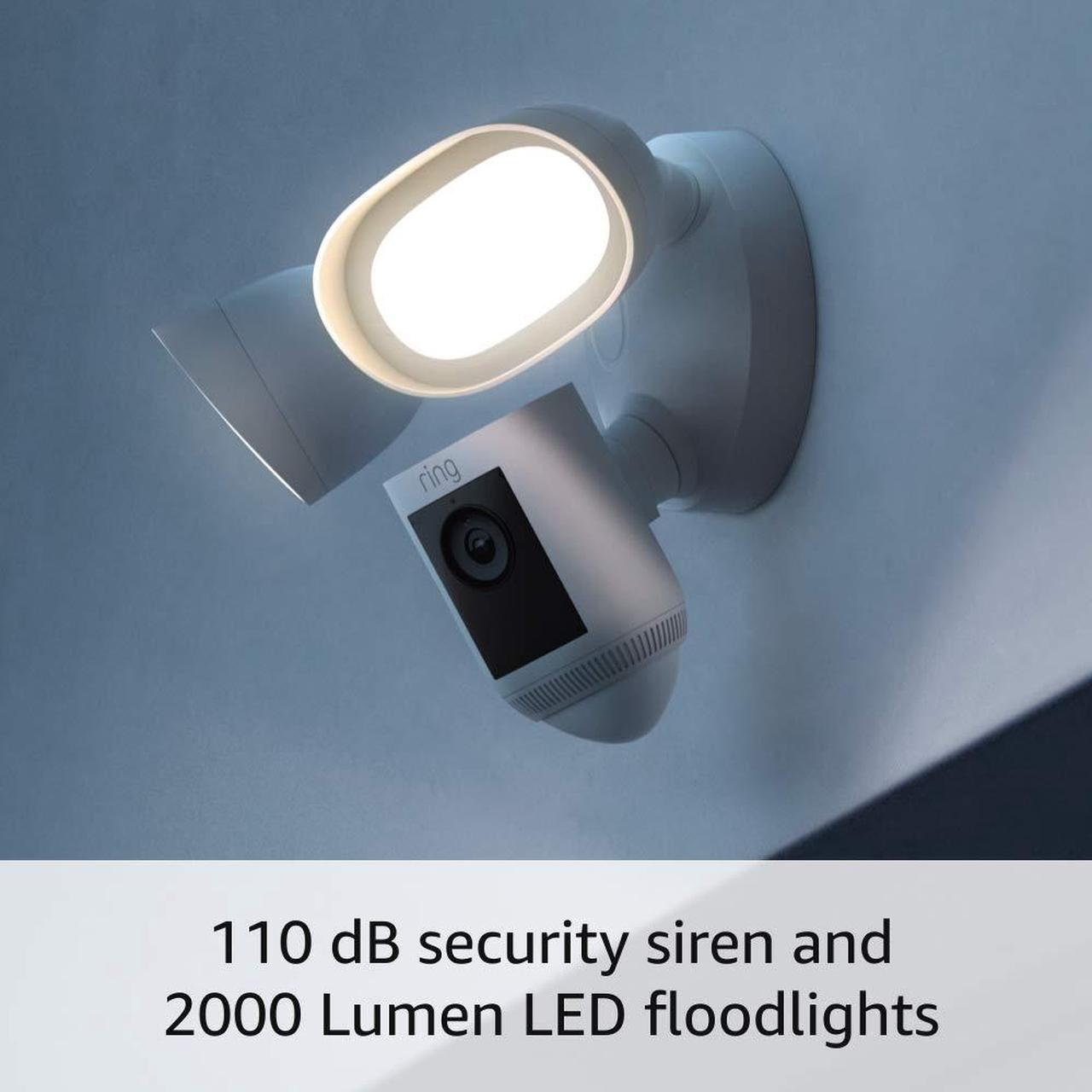 Alt view image 2 of 3 - Ring Floodlight Cam Pro Wired, Outdoor Camera with Bird’s Eye View and 3D Motion Detection - White
