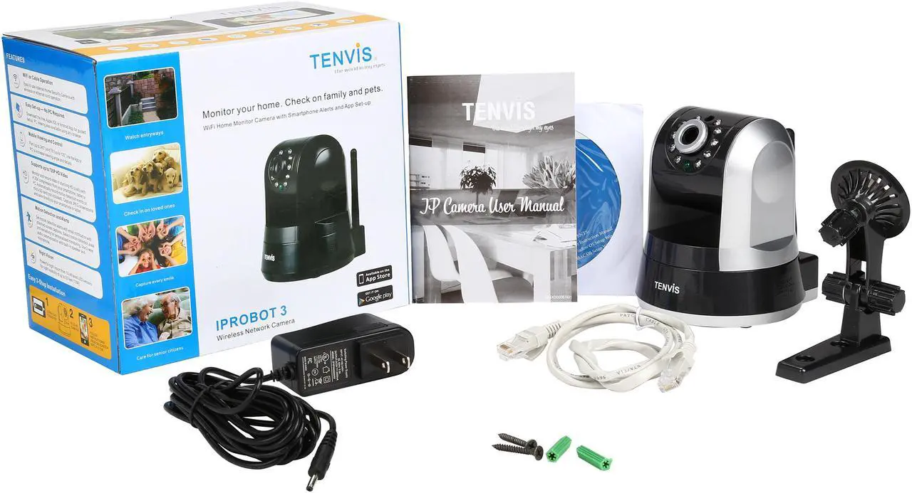 Alt view image 7 of 6 - TENVIS IPROBOT3-SL P2P HD 720P Pan/Tilt Day/Night w/ IR Cut 2-Way Audio Wireless IP Camera